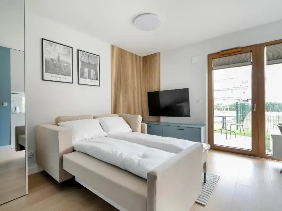 Pastel Blue Studio Grunwald with Garden & Parking Poznań by Noclegi Renters, photo 1 of 10