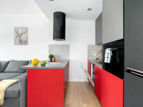 Red and Grey Apartment for 8 People in Poznań with Parking by Noclegi Renters, photo 9 of 10
